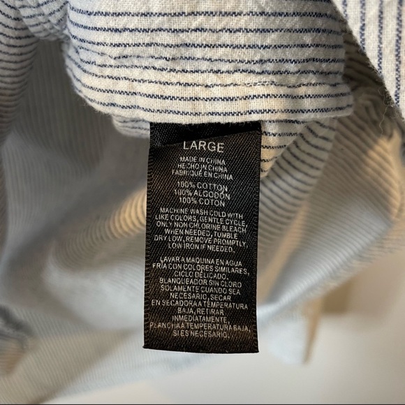 Sam Edelman Embroidered Tunic Top With Pockets Collared Half Button Women’s L - Picture 6 of 7